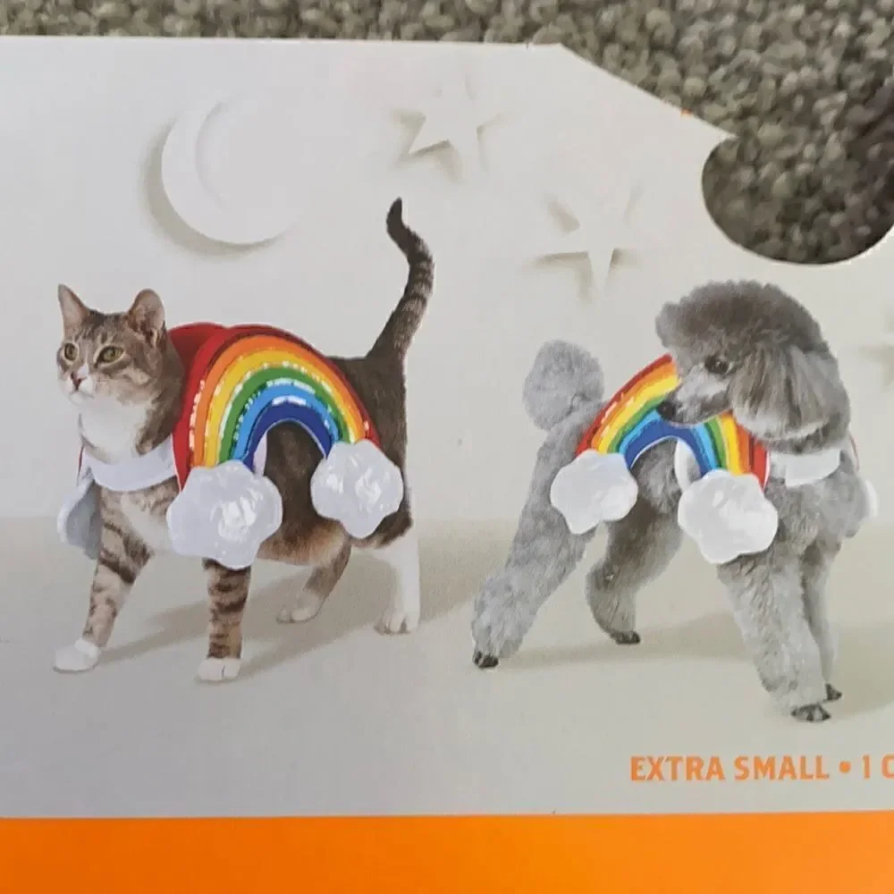 Pet Dog/Cat Rainbow Costume Halloween Size XS NWT